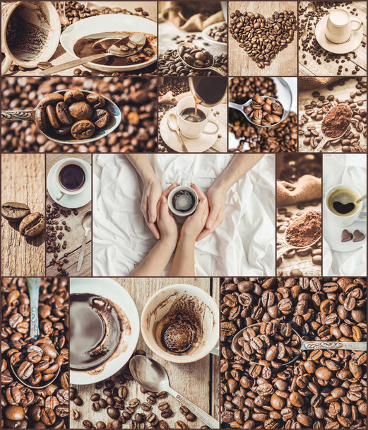 collage de nombreuses photos de café
.  - Photo, image