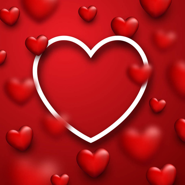 Valentine's love background with hearts. - Vektori, kuva