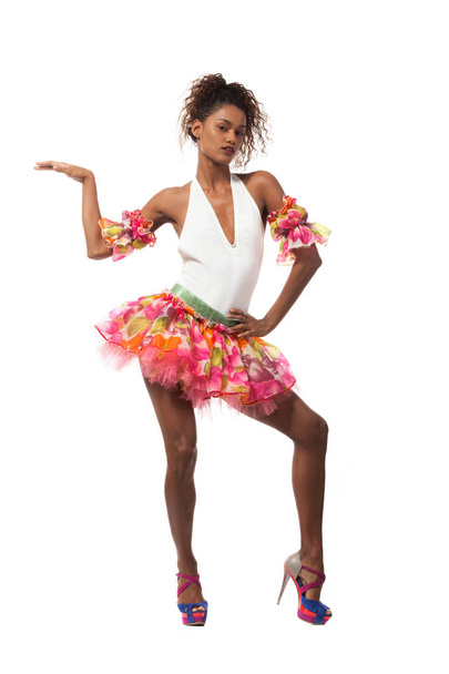 brazilian dancer isolated on white - Fotó, kép