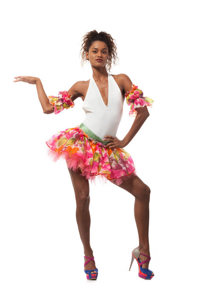 brazilian dancer isolated on white - Fotoğraf, Görsel