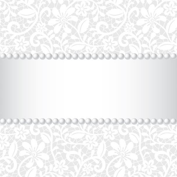 Lace, ribbon and pearl - Вектор, зображення