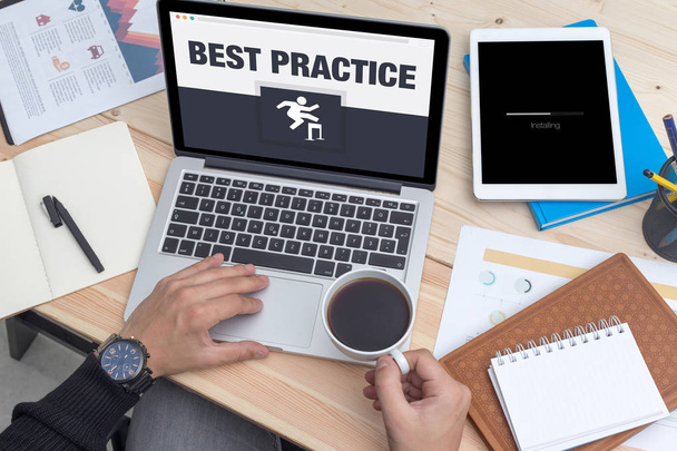Best Practice Icon Concept on Laptop - Фото, зображення