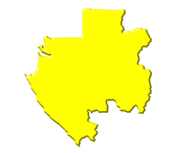 Gabon 3d kartta kansallinen väri
 - Valokuva, kuva