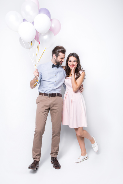 Couple with air balloons - Fotoğraf, Görsel