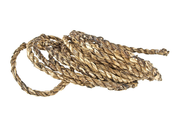 Natural rope isolated on white background - Φωτογραφία, εικόνα