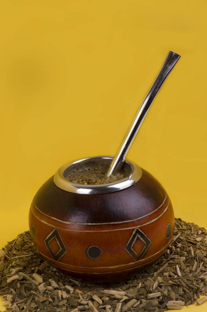 Yerba maté cup en stro - Foto, afbeelding