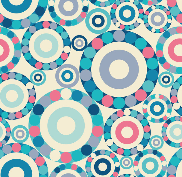 Retro patroon met blauwe cirkels - Vector, afbeelding