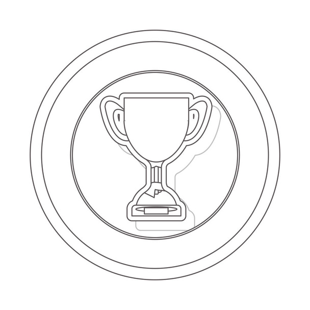 contorno circular de silueta trofeo taza con plato
 - Vector, imagen