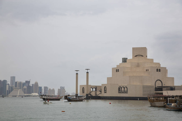 Zestaw dhows w Doha - Zdjęcie, obraz