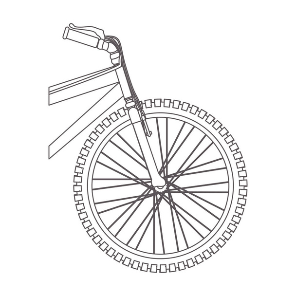 silueta parte delantera bicicleta en primer plano
 - Vector, imagen