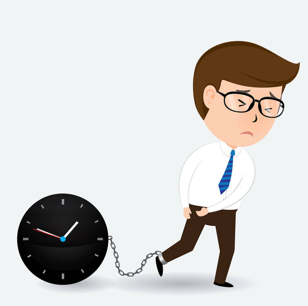Businessman and Clock, business concept, vector - Vector, Image