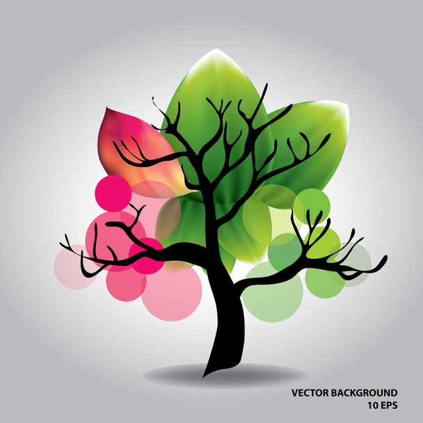Beautiful tree with flowers - Vettoriali, immagini