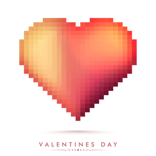 Pixel Heart for Valentine's Day Celebration. - ベクター画像