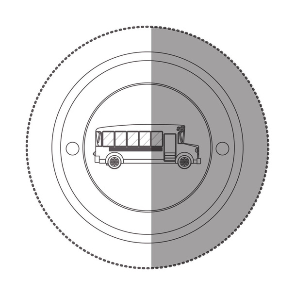 силует наклейка з круглою формою зі шкільним автобусом
 - Вектор, зображення