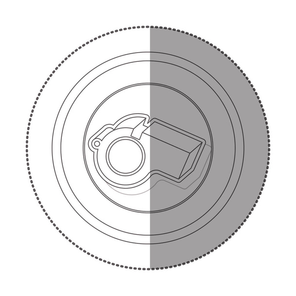силуэт-наклейка с круглой формой свистка
 - Вектор,изображение