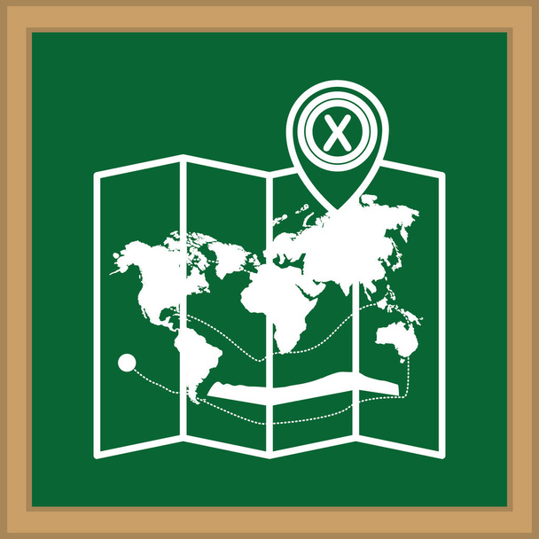 forma de tablero con silueta de marco mapa del mundo
 - Vector, Imagen