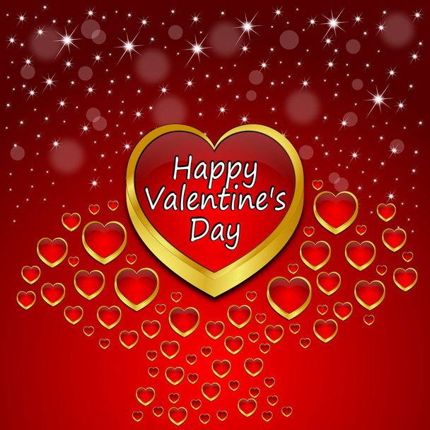 Aftelkalender voor Valentijnsdag wenskaart illustratie - Foto, afbeelding
