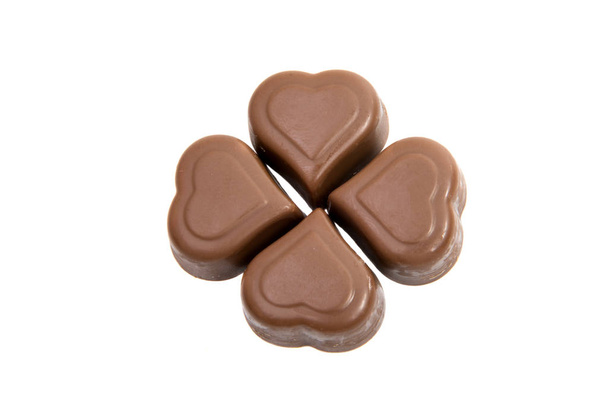 チョコレート ・ キャンディの心を分離  - 写真・画像