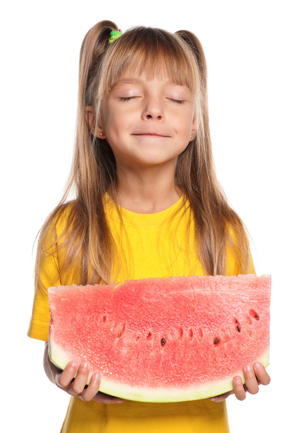 Little girl with watermelon - Фото, зображення