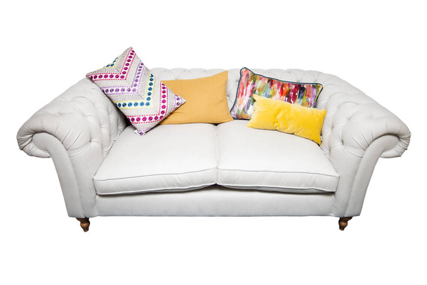 Canapé en tissu isolé sur fond blanc
 - Photo, image