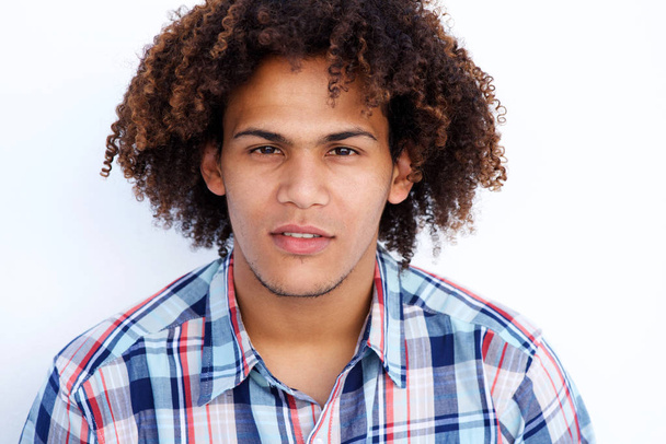young man with curly hair  - 写真・画像