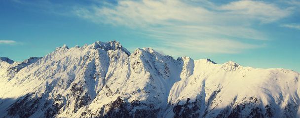 Panorama van de Alpen winterochtend, Ischgl, Oostenrijk - Foto, afbeelding