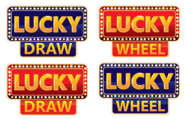 Lucky Draw/ Lucky wheel Типографіка на банері Gling
 - Вектор, зображення