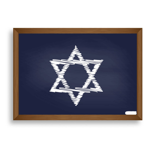 Bouclier Magen David Star. Symbole d'Israël. Icône craie blanche sur b
 - Vecteur, image
