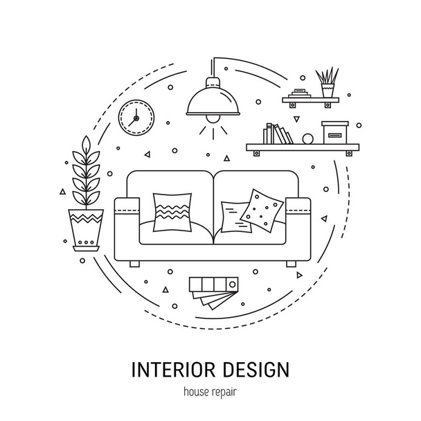 Концепція дизайну інтер'єрів
 - Вектор, зображення