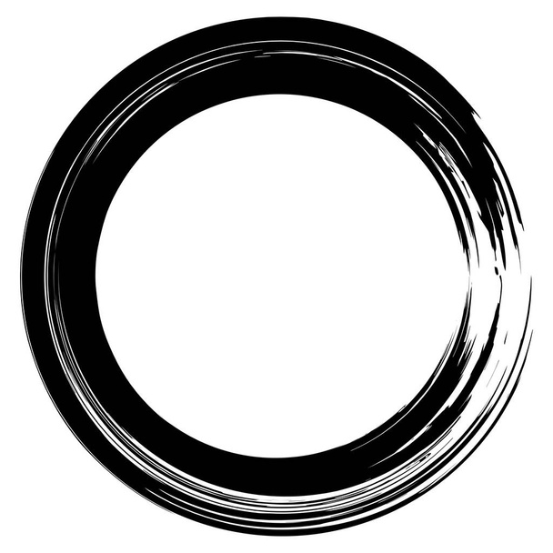 Schöpflöffel, Logo Grunge-Kreis Pinselstrich-Design - Vektor, Bild