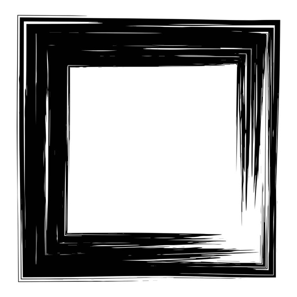 Etiqueta, diseño del marco de pincelada cuadrada logo
 - Vector, Imagen