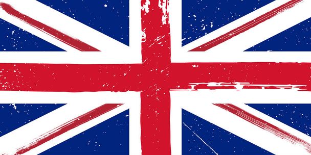 Гранж-стилевый флаг Великобритании
 - Вектор,изображение