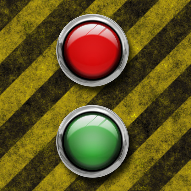 Vista frontal de botón de pánico y Go
 - Foto, Imagen
