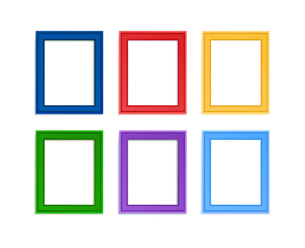 Colored photo frames - Vector, Imagen