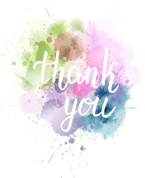 Watercolored blot with Thank you message - Vector, Imagen