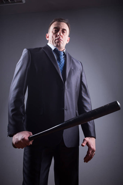 male gangster with baseball bat - 写真・画像