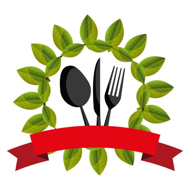 leafs healthy food icon - Vector, Image