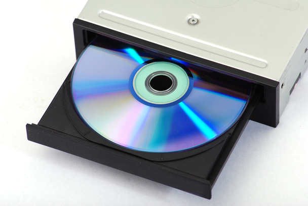 externe cd dvd brander schrijver geïsoleerd op wit - Foto, afbeelding