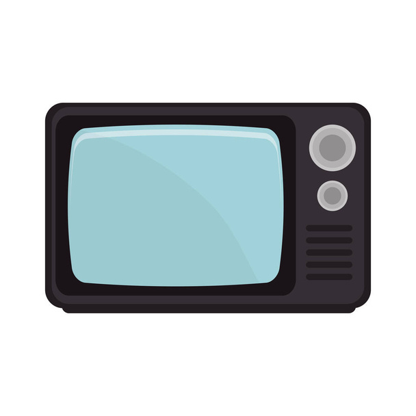 старый телевизор изолированный значок
 - Вектор,изображение