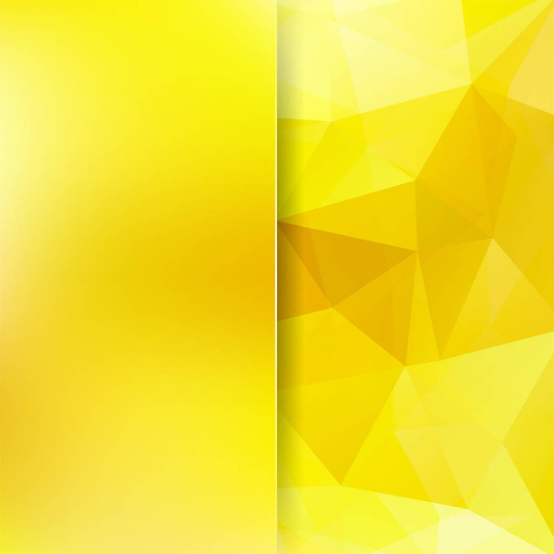 Geometric pattern, polygon triangles vector background in yellow tones. Blur background with glass. Illustration pattern - Vector, Image