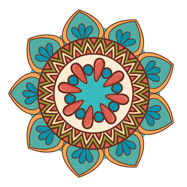 Mandala kunst decoratieve pictogram - Vector, afbeelding