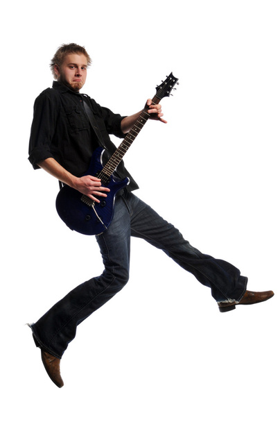 музикант грає на гітарі
 - Фото, зображення