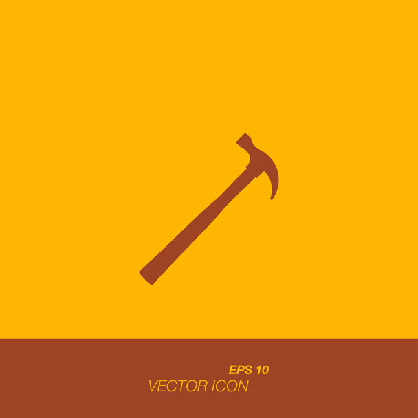 Silhouette tools, hammer icon in flat style. - Vektor, obrázek