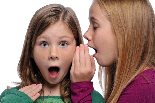 zwei Mädchen teilen einen Klatsch und Tratsch - Foto, Bild