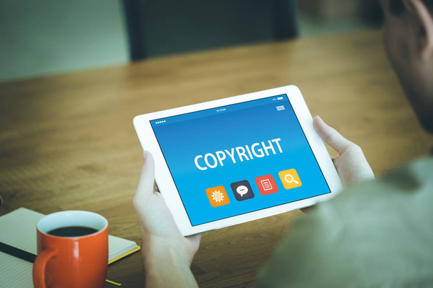 COPYRIGHT CONCEPT ON TABLET  - Photo, image