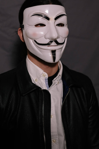 Kan davası maskesi adam Fawkes anonim süslü Cosplay için V. - Fotoğraf, Görsel