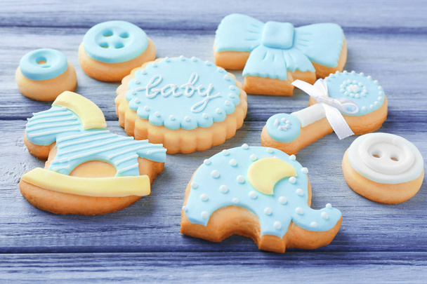 Baby cookies decorated with glaze  - Foto, Imagen