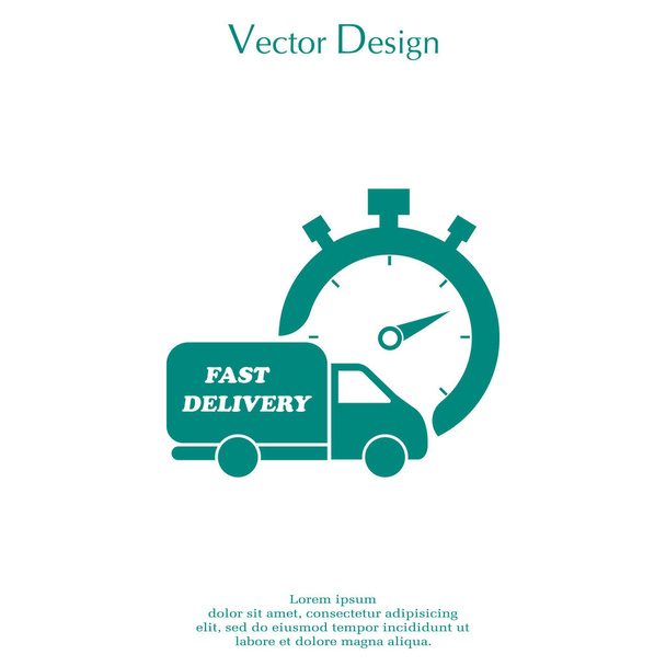 Ícone plano de entrega rápida
 - Vetor, Imagem