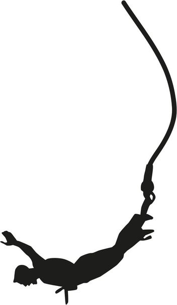 Silhouette of bungee jumping - Vector, Image