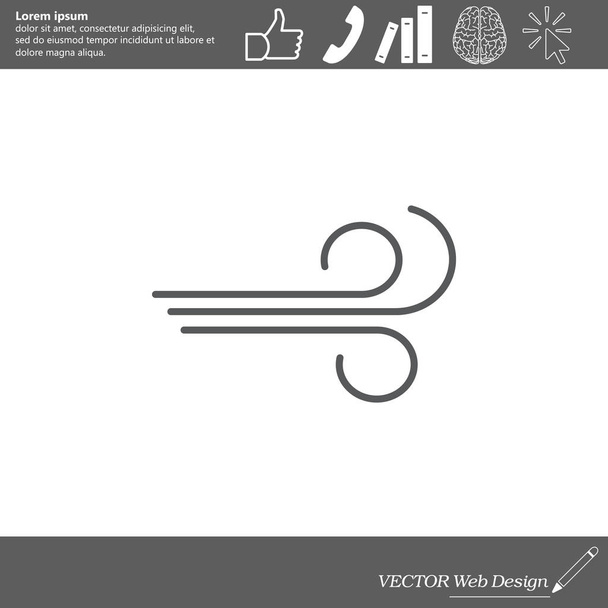 Windy weather icon - Vector, Image